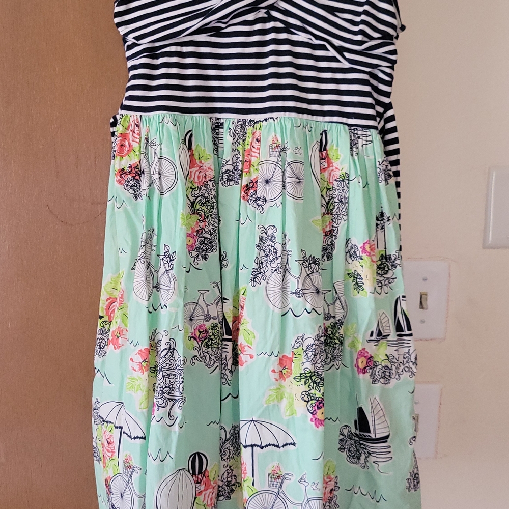 Bonnie Jean Black and Mint Casual Dress